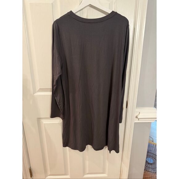 Eileen Fisher Dark Gray Crew Neck Long Sleeve Shift Dress sz XL NWOT - Picture 6 of 7